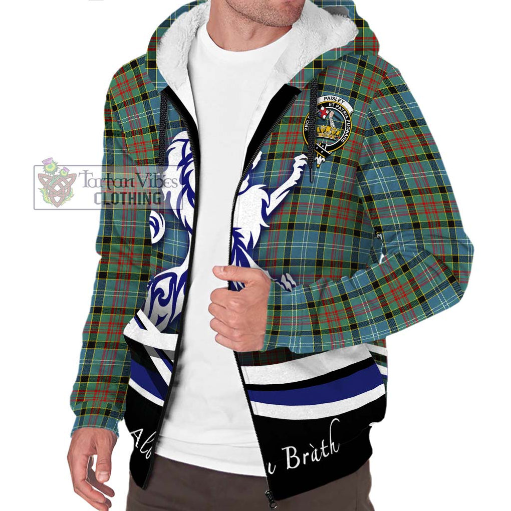 Paisley Tartan Sherpa Hoodie with Alba Gu Brath Regal Lion Emblem Unisex S - Tartanvibesclothing Shop