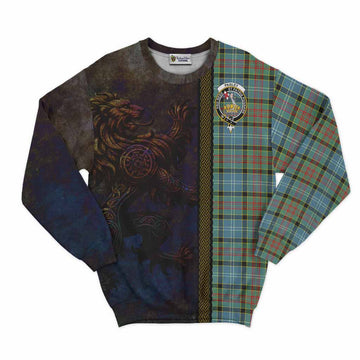 Paisley Tartan Family Crest Sweatshirt Alba Gu Brath Be Brave Lion Ancient Style