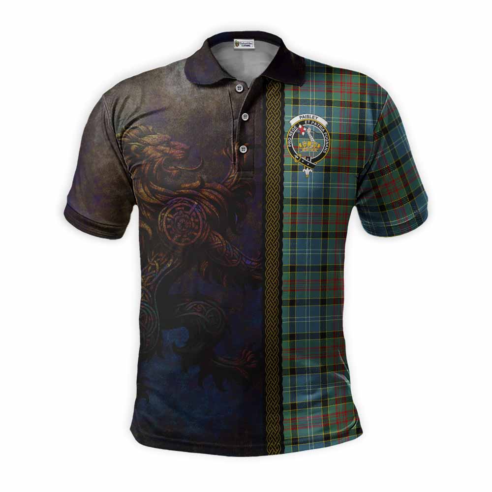 Tartan Vibes Clothing Paisley Tartan Family Crest Polo Shirt Alba Gu Brath Be Brave Lion Ancient Style