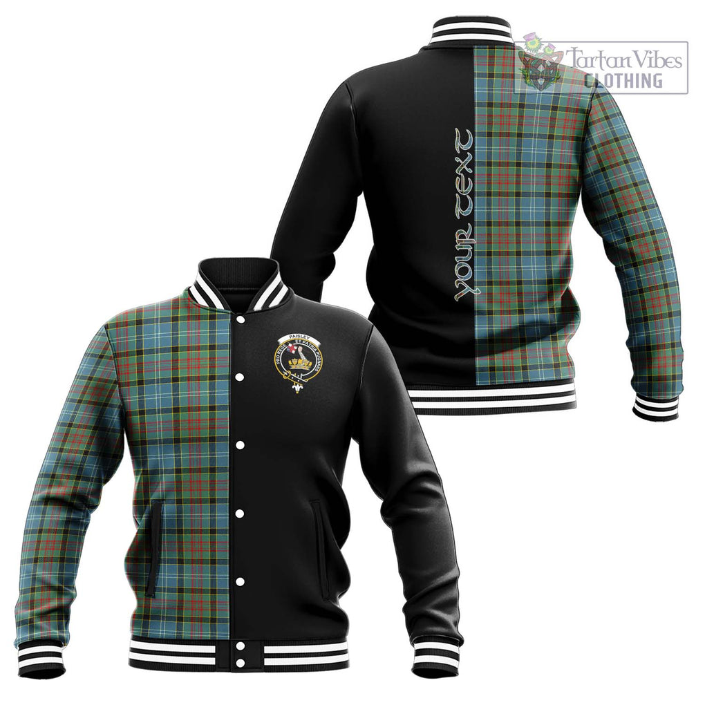 Paisley Tartan Baseball Jacket with Family Crest and Half Of Me Style Unisex - Tartanvibesclothing Shop