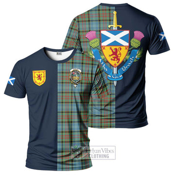 Tartan Vibes Clothing Paisley Tartan T-Shirt Alba with Scottish Lion Royal Arm Half Style