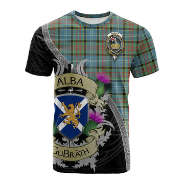 Tartan Vibes Clothing Paisley Tartan Family Crest Cotton T-shirt Lion Rampant Royal Thistle Shield Celtic Inspired