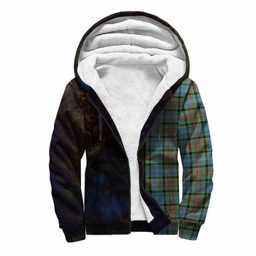 Paisley Tartan Family Crest Sherpa Hoodie Alba Gu Brath Be Brave Lion Ancient Style