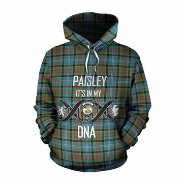 Tartan Vibes Clothing Paisley Tartan Cotton Hoodie with Family Crest DNA In Me Style