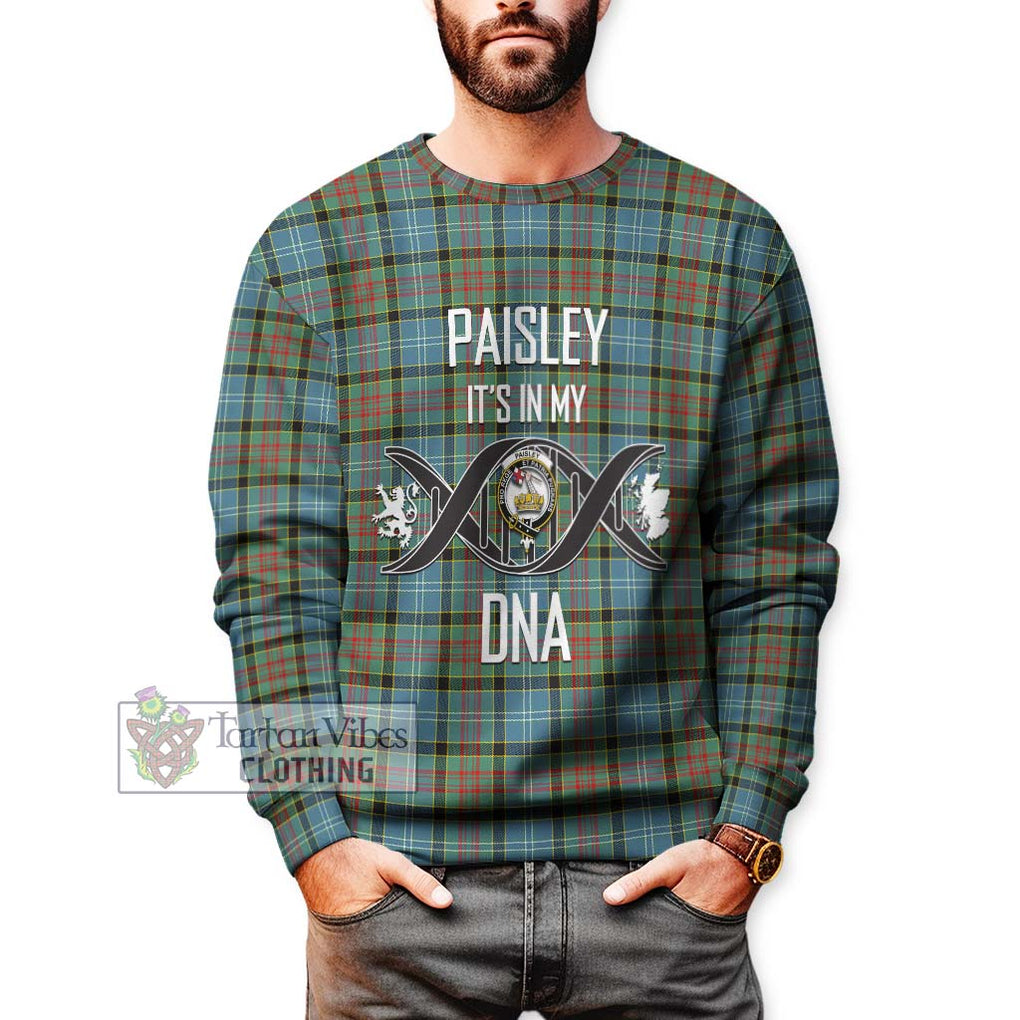 Paisley Tartan Sweatshirt with Family Crest DNA In Me Style Unisex - Tartanvibesclothing Shop