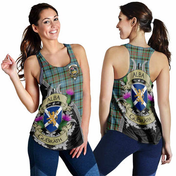 Tartan Vibes Clothing Paisley Tartan Family Crest Women's Racerback Tanks Lion Rampant Royal Thistle Shield Celtic Inspired