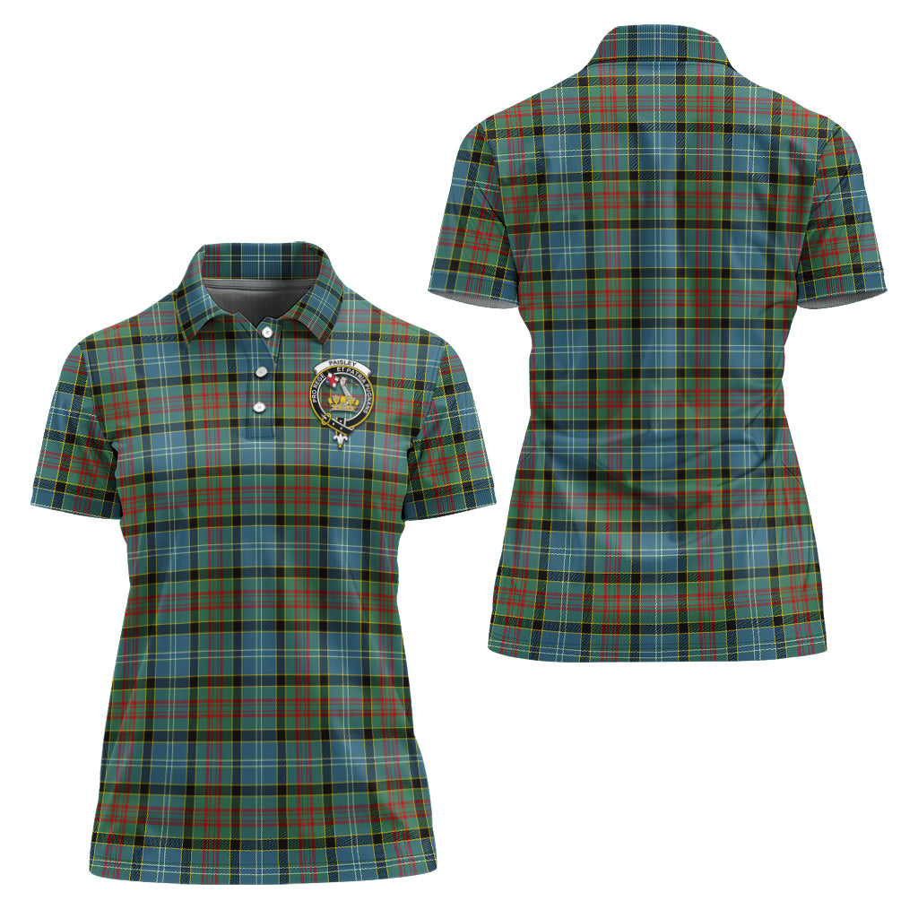 paisley-tartan-polo-shirt-with-family-crest-for-women