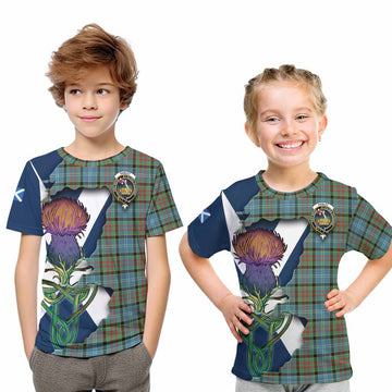 Paisley Tartan Family Crest Kid T-Shirt Scottish Thistle Celtic Inspired
