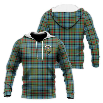 Paisley Tartan Knitted Hoodie with Family Crest