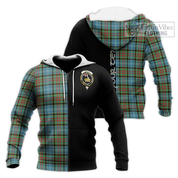 Paisley Tartan Knitted Hoodie with Family Crest and Half Of Me Style Unisex Knitted Zip Hoodie - Tartanvibesclothing Shop