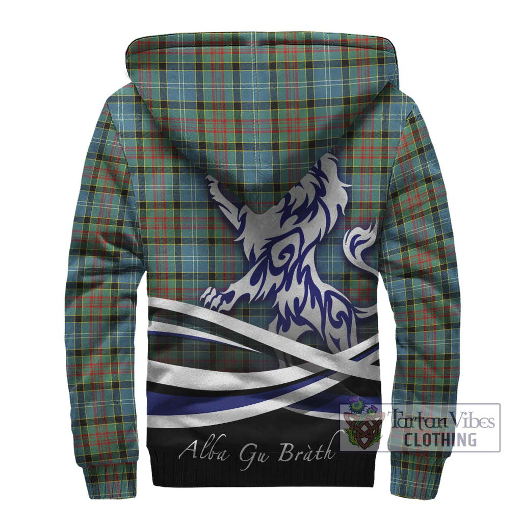Paisley Tartan Sherpa Hoodie with Alba Gu Brath Regal Lion Emblem - Tartanvibesclothing Shop