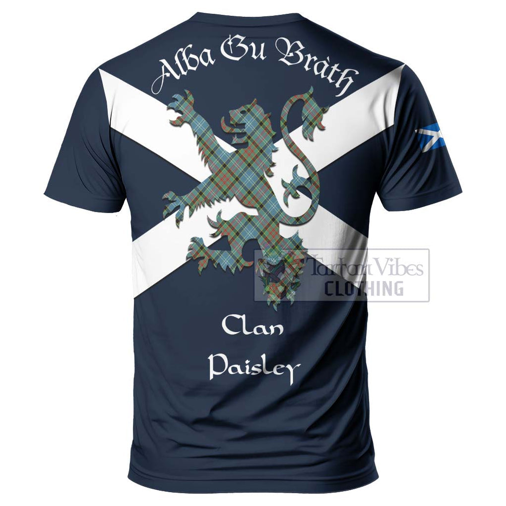 Tartan Vibes Clothing Paisley Tartan Lion Rampant T-Shirt – Proudly Display Your Heritage with Alba Gu Brath and Clan Name