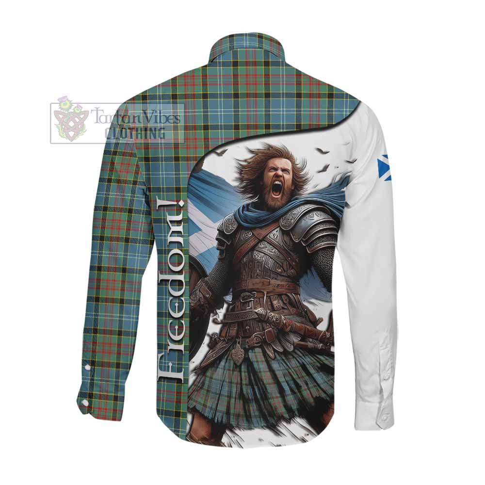 Tartan Vibes Clothing Paisley Crest Tartan Long Sleeve Button Shirt Inspired by the Freedom of Scottish Warrior