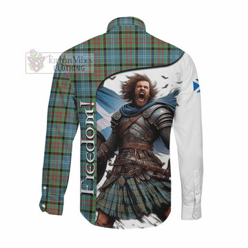 Paisley Crest Tartan Long Sleeve Button Shirt Inspired by the Freedom of Scottish Warrior