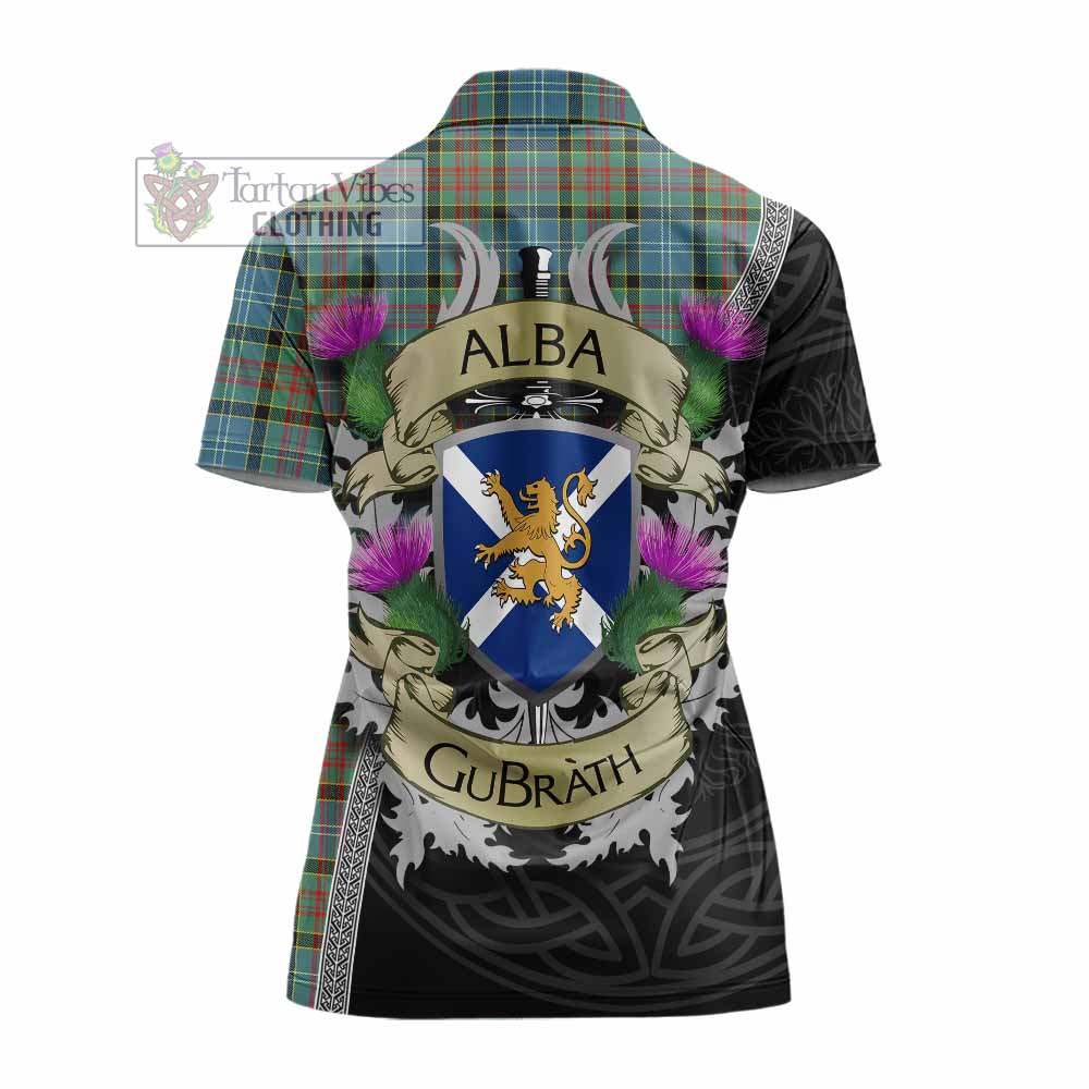 Tartan Vibes Clothing Paisley Tartan Family Crest Women's Polo Shirt Lion Rampant Royal Thistle Shield Celtic Inspired