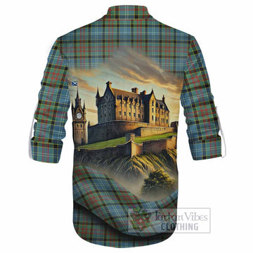 Paisley Tartan Family Crest Ghillie Kilt Shirt with Scottish Ancient Castle Style