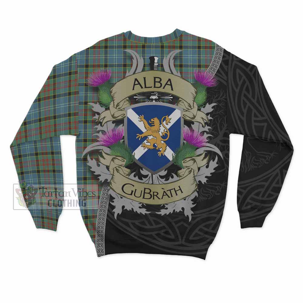 Tartan Vibes Clothing Paisley Tartan Family Crest Sweatshirt Lion Rampant Royal Thistle Shield Celtic Inspired