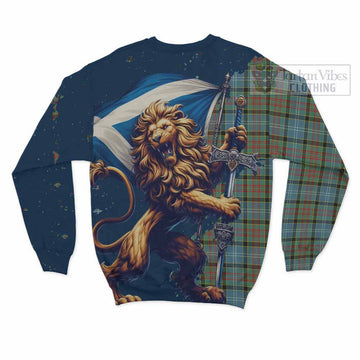 Paisley Tartan Family Crest Sweatshirt with Scottish Majestic Lion