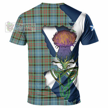 Tartan Vibes Clothing Paisley Tartan Family Crest T-Shirt Scottish Thistle Celtic Inspired