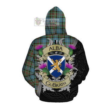 Paisley Tartan Family Crest Cotton Hoodie Lion Rampant Royal Thistle Shield Celtic Inspired