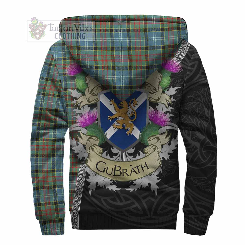 Tartan Vibes Clothing Paisley Tartan Family Crest Sherpa Hoodie Lion Rampant Royal Thistle Shield Celtic Inspired