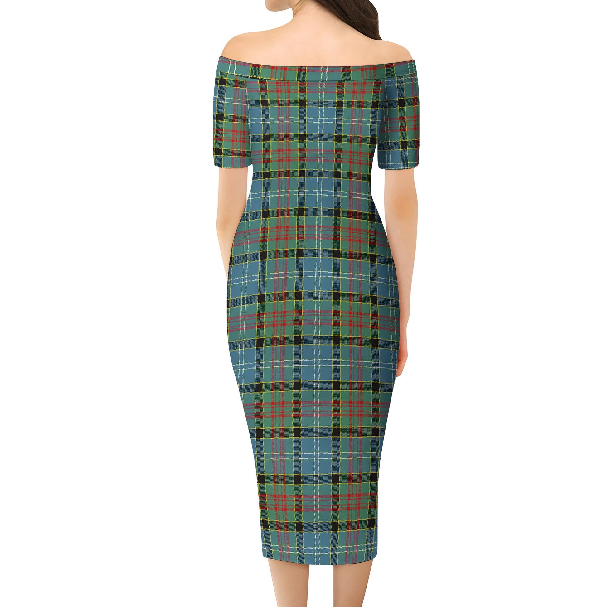 Paisley Tartan Off Shoulder Lady Dress - Tartanvibesclothing