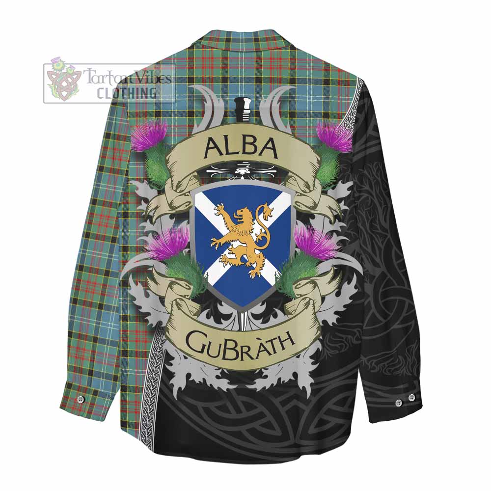 Tartan Vibes Clothing Paisley Tartan Family Crest Women's Casual Shirt Lion Rampant Royal Thistle Shield Celtic Inspired