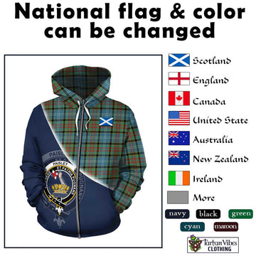 Paisley Tartan Hoodie with Personalised National Flag and Family Crest Half Style - Tartanvibesclothing Shop
