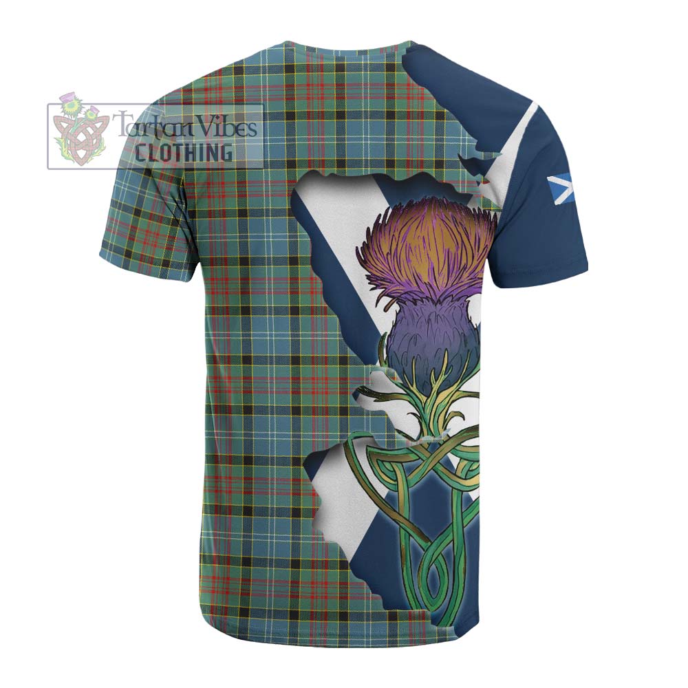 Tartan Vibes Clothing Paisley Tartan Family Crest Cotton T-shirt Scottish Thistle Celtic Inspired