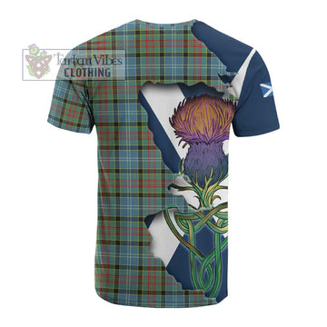 Tartan Vibes Clothing Paisley Tartan Family Crest Cotton T-shirt Scottish Thistle Celtic Inspired