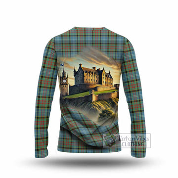 Paisley Tartan Family Crest Long Sleeve T-Shirt with Scottish Ancient Castle Style