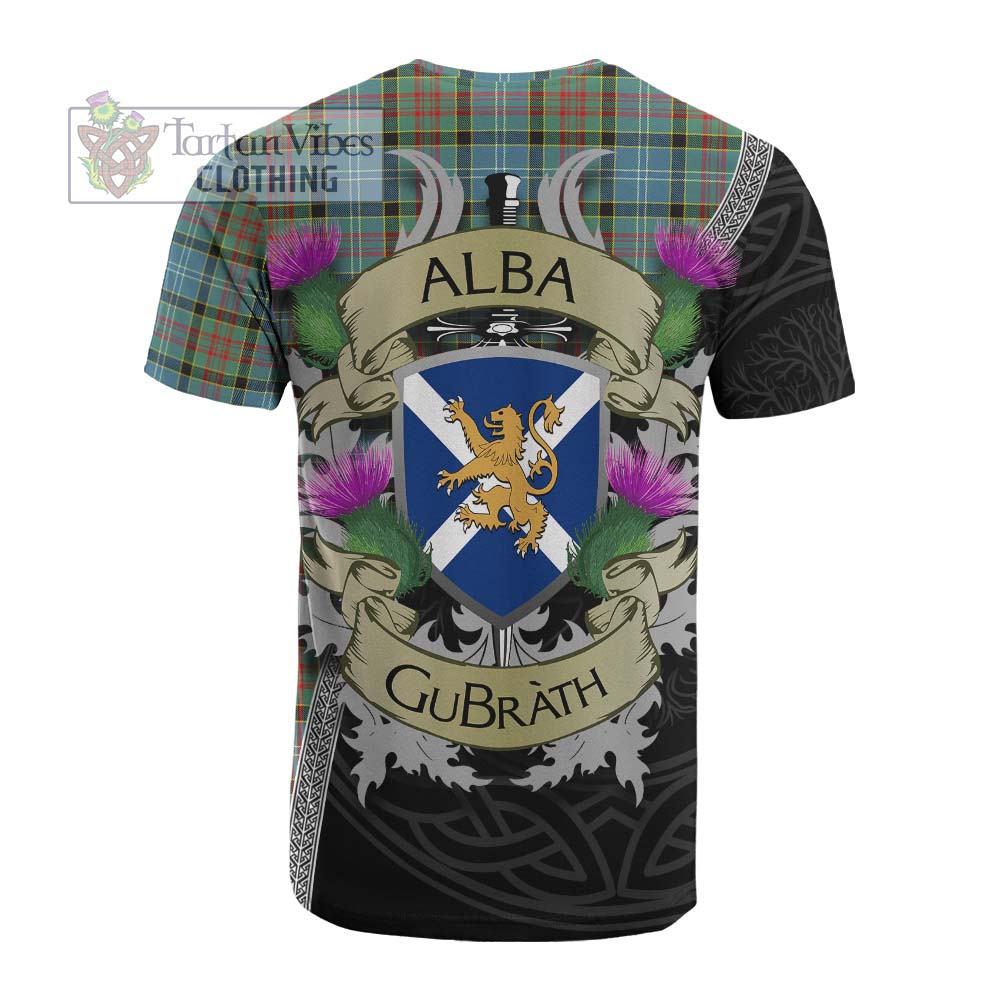 Tartan Vibes Clothing Paisley Tartan Family Crest Cotton T-shirt Lion Rampant Royal Thistle Shield Celtic Inspired