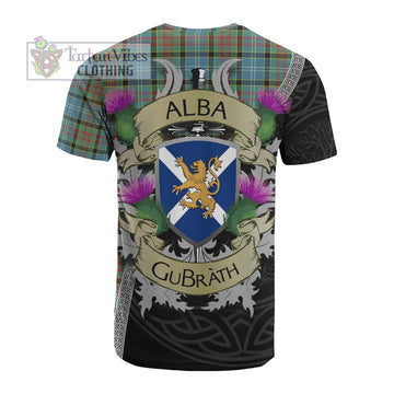 Tartan Vibes Clothing Paisley Tartan Family Crest Cotton T-shirt Lion Rampant Royal Thistle Shield Celtic Inspired