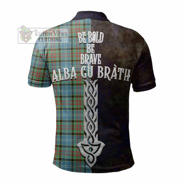 Tartan Vibes Clothing Paisley Tartan Family Crest Polo Shirt Alba Gu Brath Be Brave Lion Ancient Style