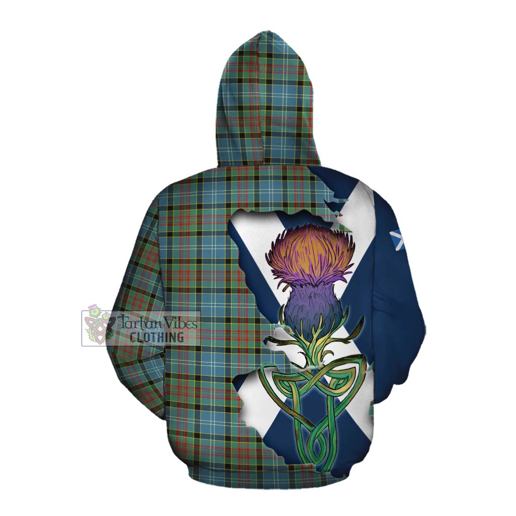 Tartan Vibes Clothing Paisley Tartan Family Crest Cotton Hoodie Scottish Thistle Celtic Inspired