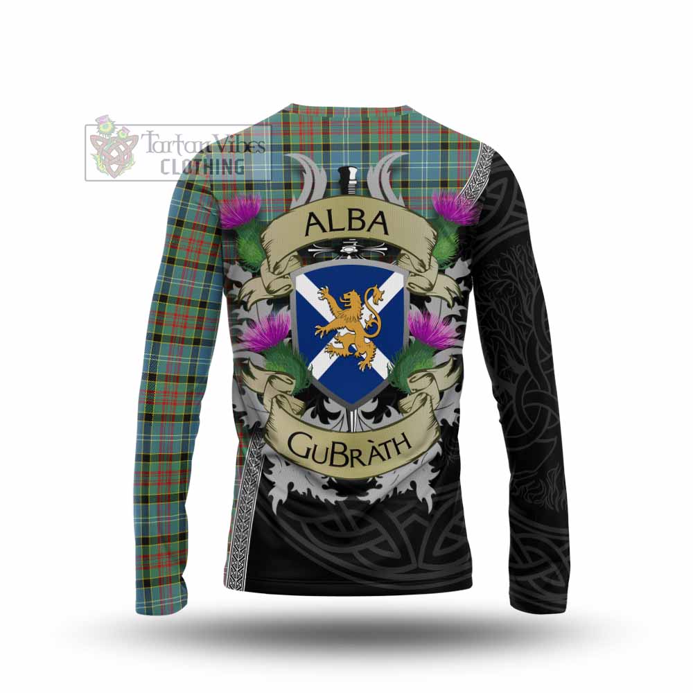 Tartan Vibes Clothing Paisley Tartan Family Crest Long Sleeve T-Shirt Lion Rampant Royal Thistle Shield Celtic Inspired