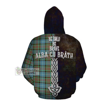 Paisley Tartan Family Crest Cotton Hoodie Alba Gu Brath Be Brave Lion Ancient Style