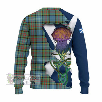 Tartan Vibes Clothing Paisley Tartan Family Crest Knitted Sweater Scottish Thistle Celtic Inspired