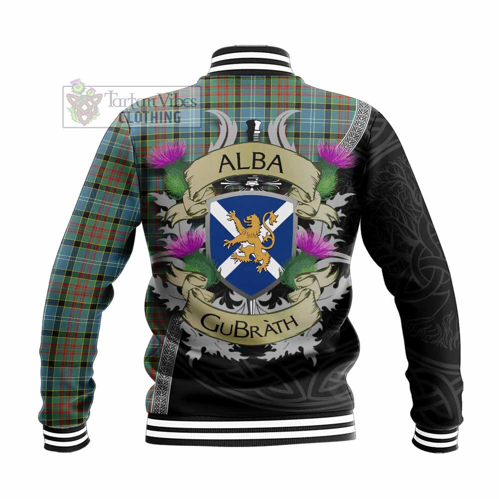 Tartan Vibes Clothing Paisley Tartan Family Crest Baseball Jacket Lion Rampant Royal Thistle Shield Celtic Inspired