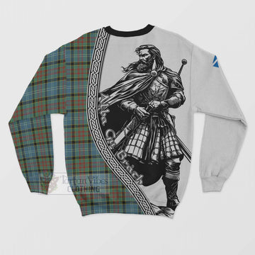 Paisley Tartan Clan Crest Sweatshirt with Highlander Warrior Celtic Style