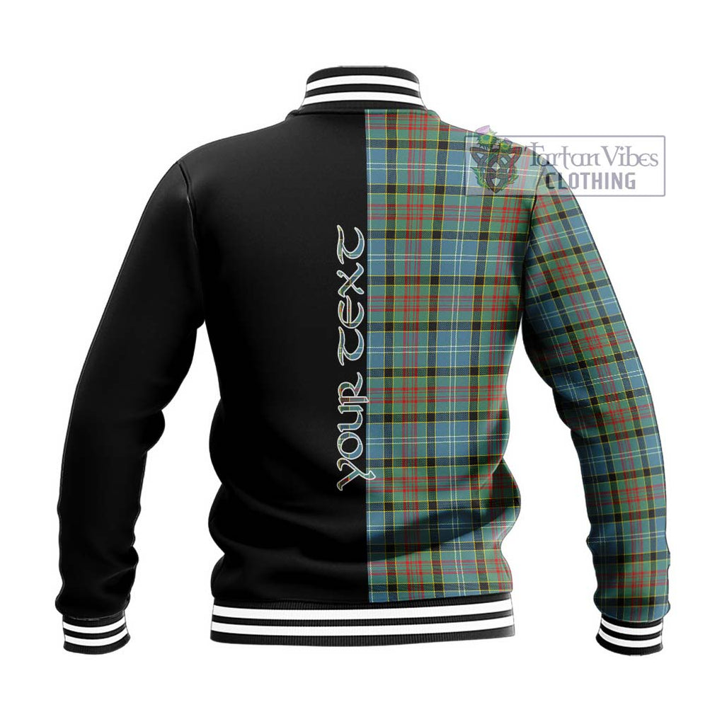 Paisley Tartan Baseball Jacket with Family Crest and Half Of Me Style - Tartanvibesclothing Shop