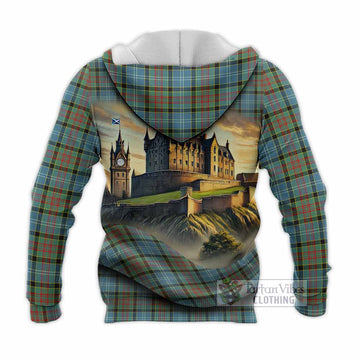 Paisley Tartan Family Crest Knitted Hoodie with Scottish Ancient Castle Style