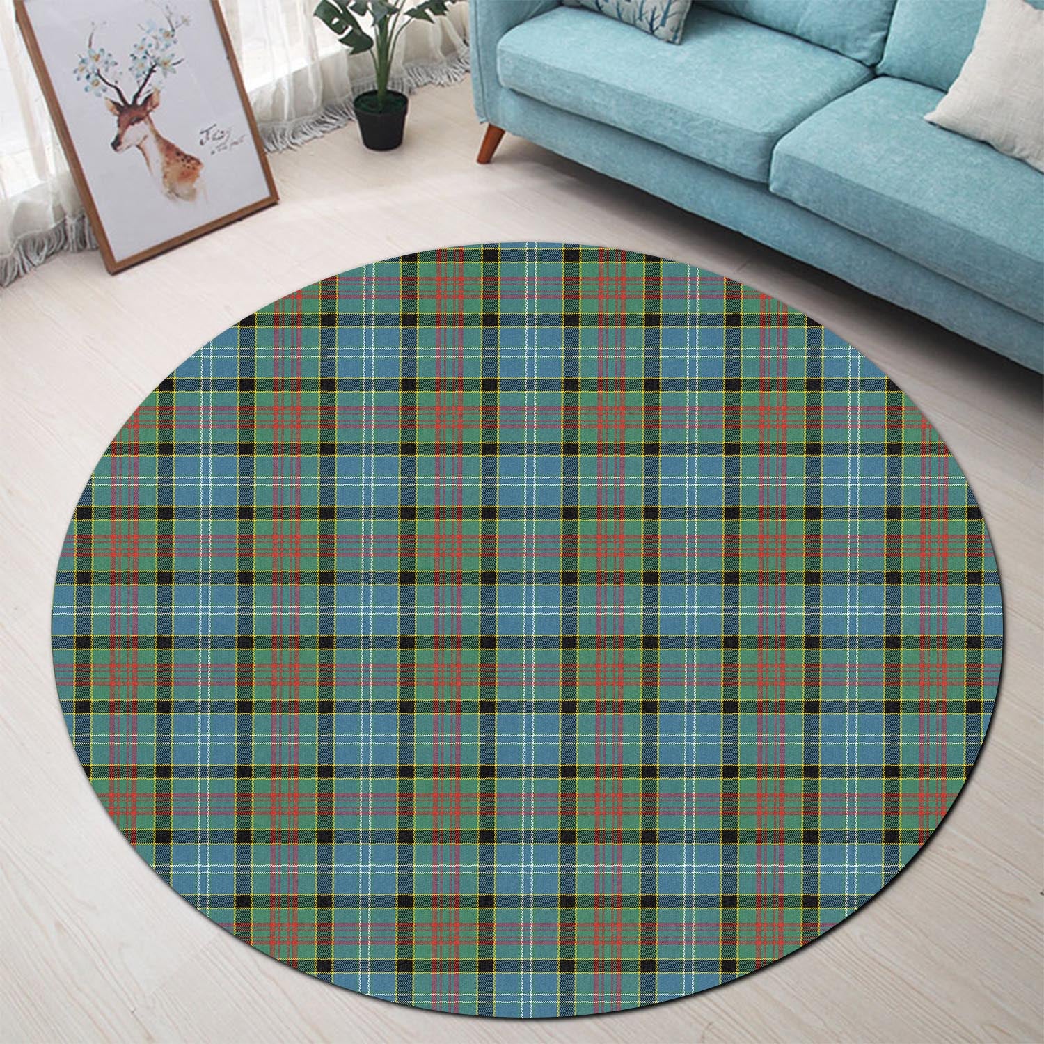 paisley-tartan-round-rug