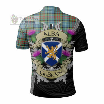 Paisley Tartan Family Crest Polo Shirt Lion Rampant Royal Thistle Shield Celtic Inspired