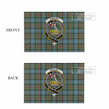 Paisley Tartan House Flag with Family Crest
