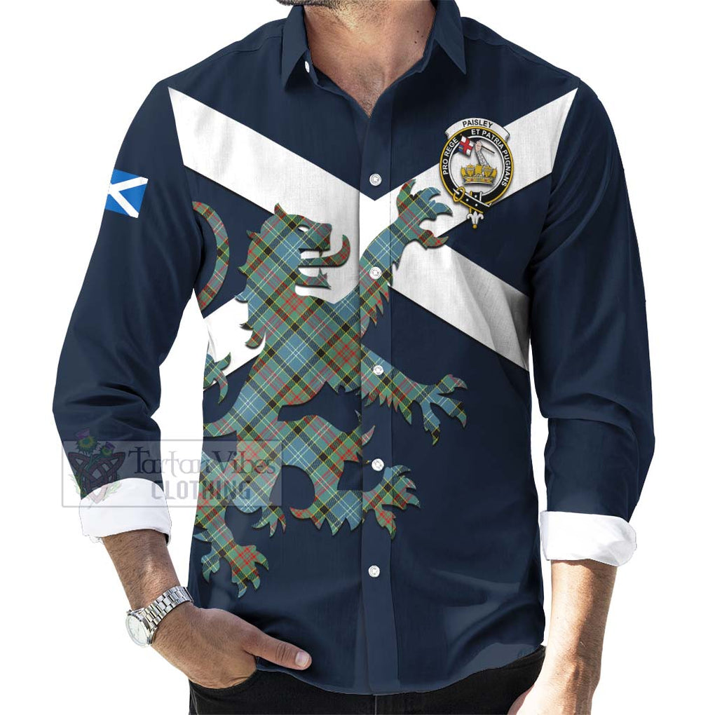 Tartan Vibes Clothing Paisley Tartan Lion Rampant Long Sleeve Button Shirt – Proudly Display Your Heritage with Alba Gu Brath and Clan Name