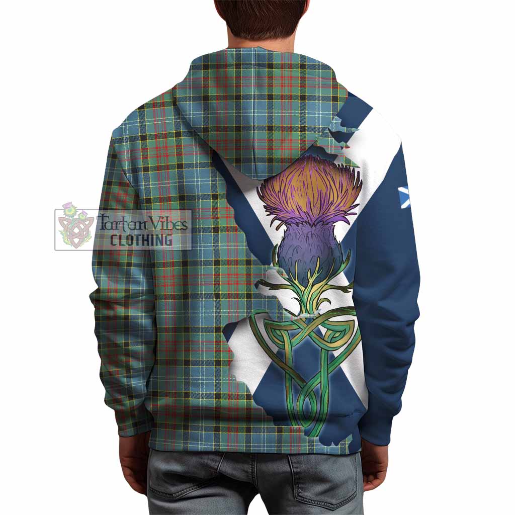 Tartan Vibes Clothing Paisley Tartan Family Crest Hoodie Scottish Thistle Celtic Inspired