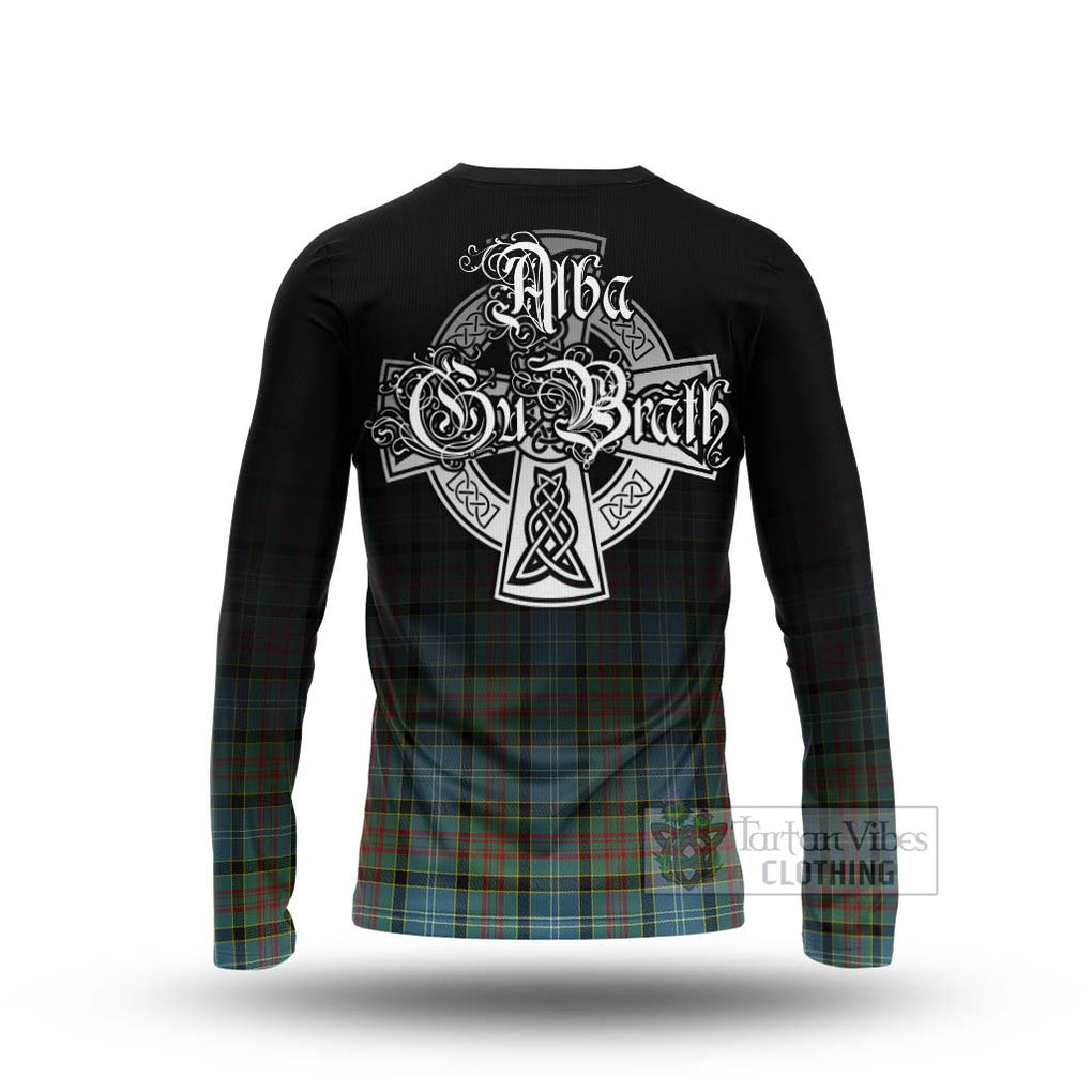 Tartan Vibes Clothing Paisley Tartan Long Sleeve T-Shirt Featuring Alba Gu Brath Family Crest Celtic Inspired