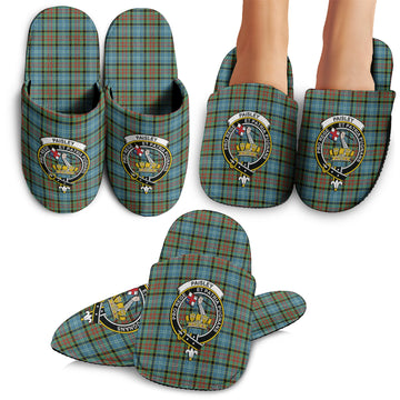 Paisley Tartan Home Slippers with Family Crest