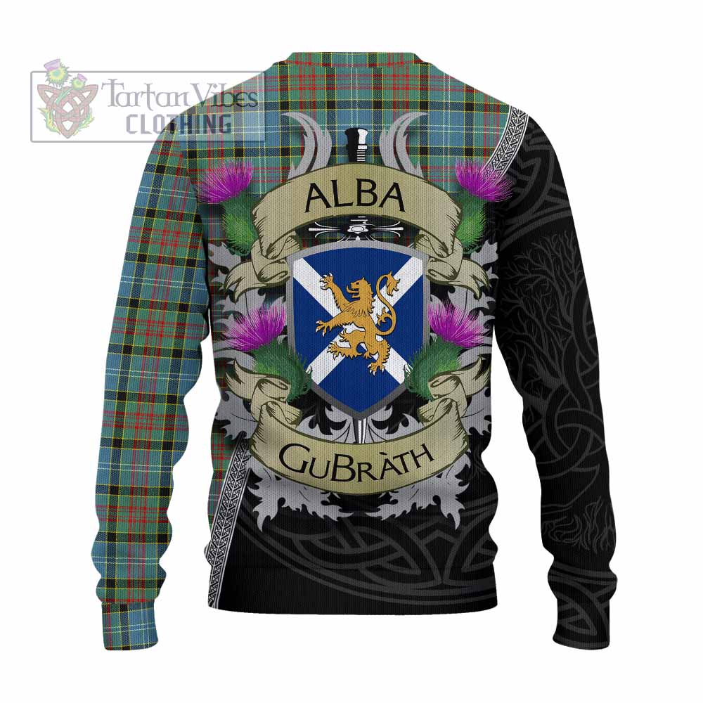 Tartan Vibes Clothing Paisley Tartan Family Crest Knitted Sweater Lion Rampant Royal Thistle Shield Celtic Inspired